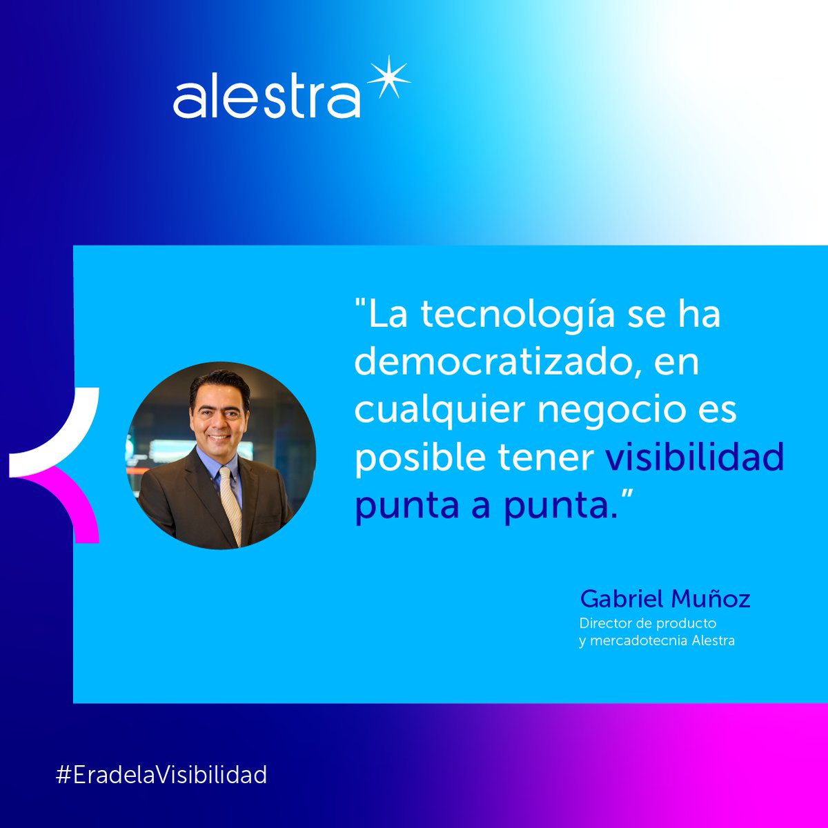 Alestra_MX's tweet photo. ¿Te gustaría mejorar la productividad y experiencia de tus clientes? Conoce los detalles de la conferencia "La Era de la Visibilidad" impartida por Gabriel Muñoz en la nota de @MSNMex y descubre cómo la #visibilidad te ayudará a alcanzar tus metas! 

https://t.co/cbv3zwCTpj https://t.co/X9MNAEJnEs