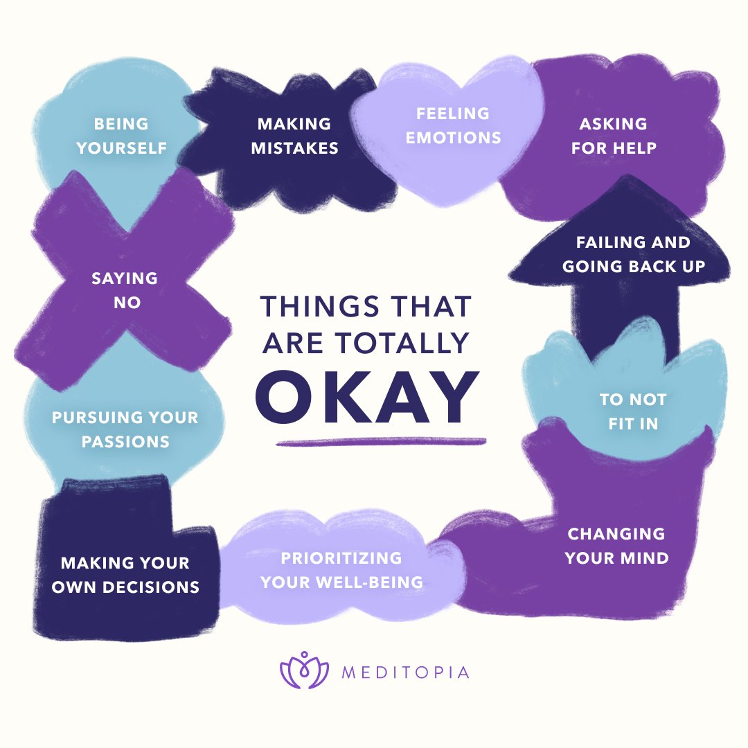 Life is full of ups and downs. Allow yourself the space to feel what you need to, say what you want to, explore who you are on your own terms, and make mistakes along the way, they are your opportunities to grow 🤍 #meditopia #mindfulness #meditation #mentalhealth #stress