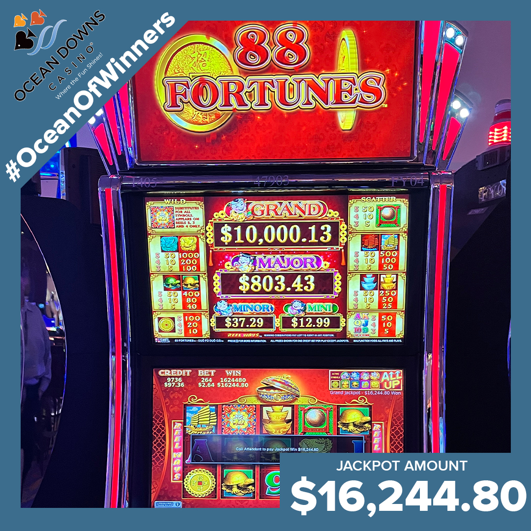 Ocean Downs Casino on Twitter "Our 88 Fortunes slot machine paid out a