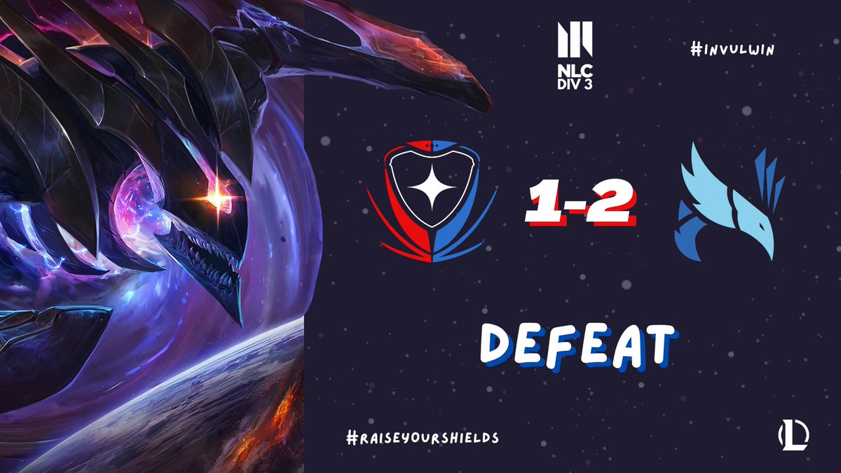 InvulEsports's tweet photo. ⭐ Blue side too strong as the series goes the way of @NORDEsports Stream, GGWP guys 🤝 

#RaiseYourShields🛡 #NLCDiv3 https://t.co/C9U1bFBaM4