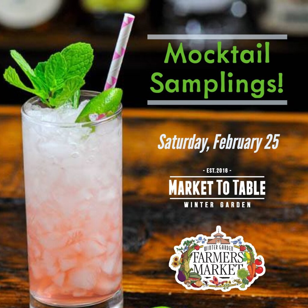Market2table's tweet photo. Our bartender Michael will be out from behind the bar this Saturday at the @wintergardenfarmersmarket!

Stop by our Patio and sample some of our most popular cocktails turned into mocktails, like the Baby Bobby &amp; Vanilla Bean Soda.

We’ll be there from 9am – 1pm. Try some sa… https://t.co/SrnCPvYJDR