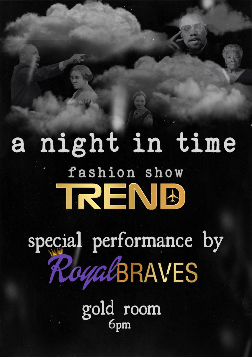 ASURoyalBraves's tweet photo. “a night in time part 2” hosted by @thetrendasu with a special performance by the ASU Royal Braves! Come see us like you’ve never seen us before✨ Don’t miss this! 6pm🖤 https://t.co/GvStaB5jGs