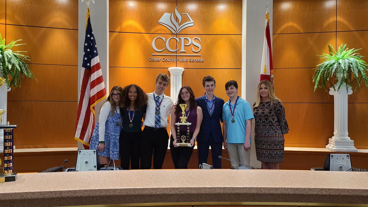 collierschools's tweet photo. Congrats to our 2023 High School Debate winners! Novice Finals @GCSharks (1st place) and @WeAreLely  (2nd place). Varsity Finals  @GCSharks (1st place) and @PalmettoRidgeHS (2nd place). #CCPSProud https://t.co/WFZQrh2evU