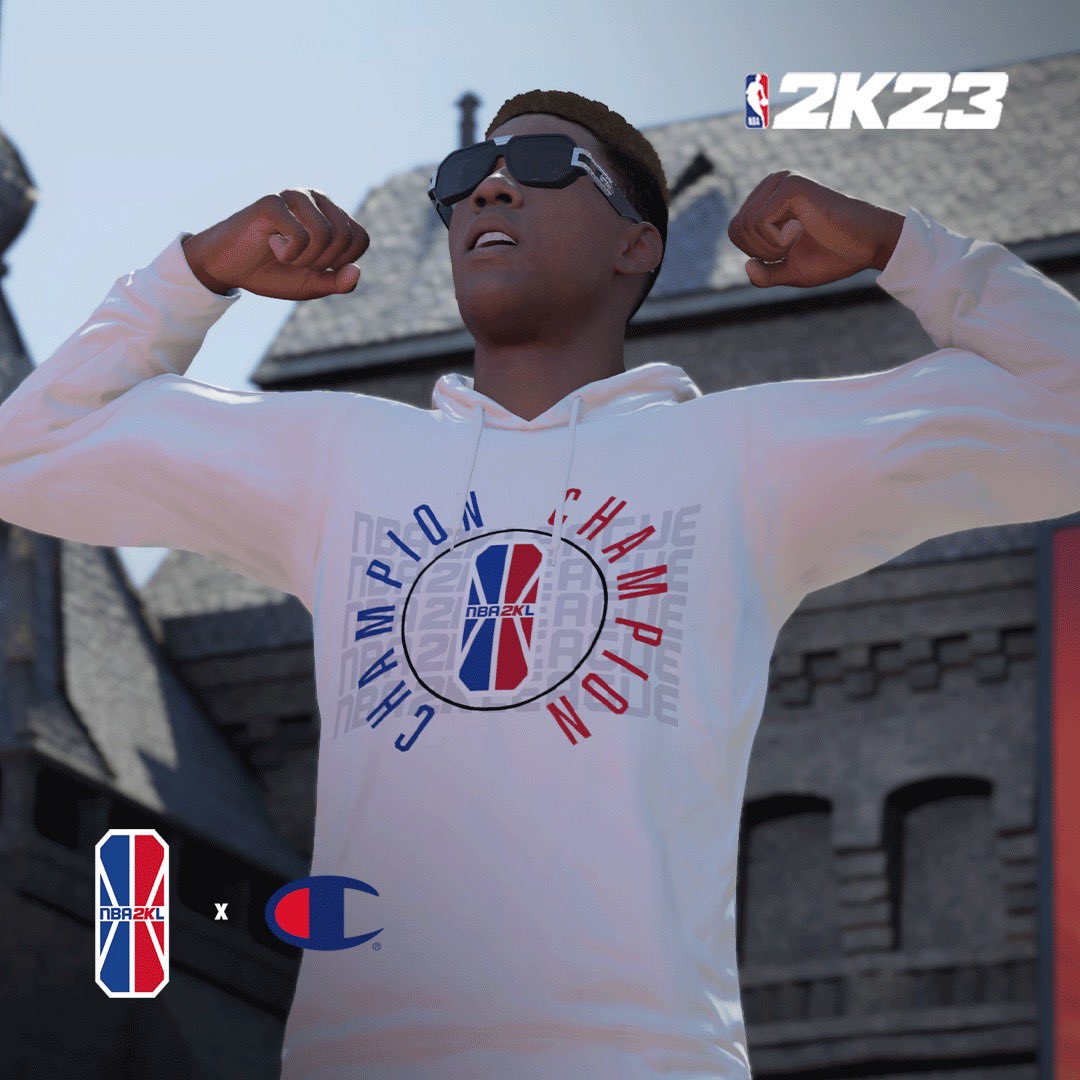 NBA 2K League on X: What's new in NBA 2K23?👀 The NBA 2KL x @ChampionUSA  apparel is officially in the game! Head over to the NBA 2K League  Experience Store right now