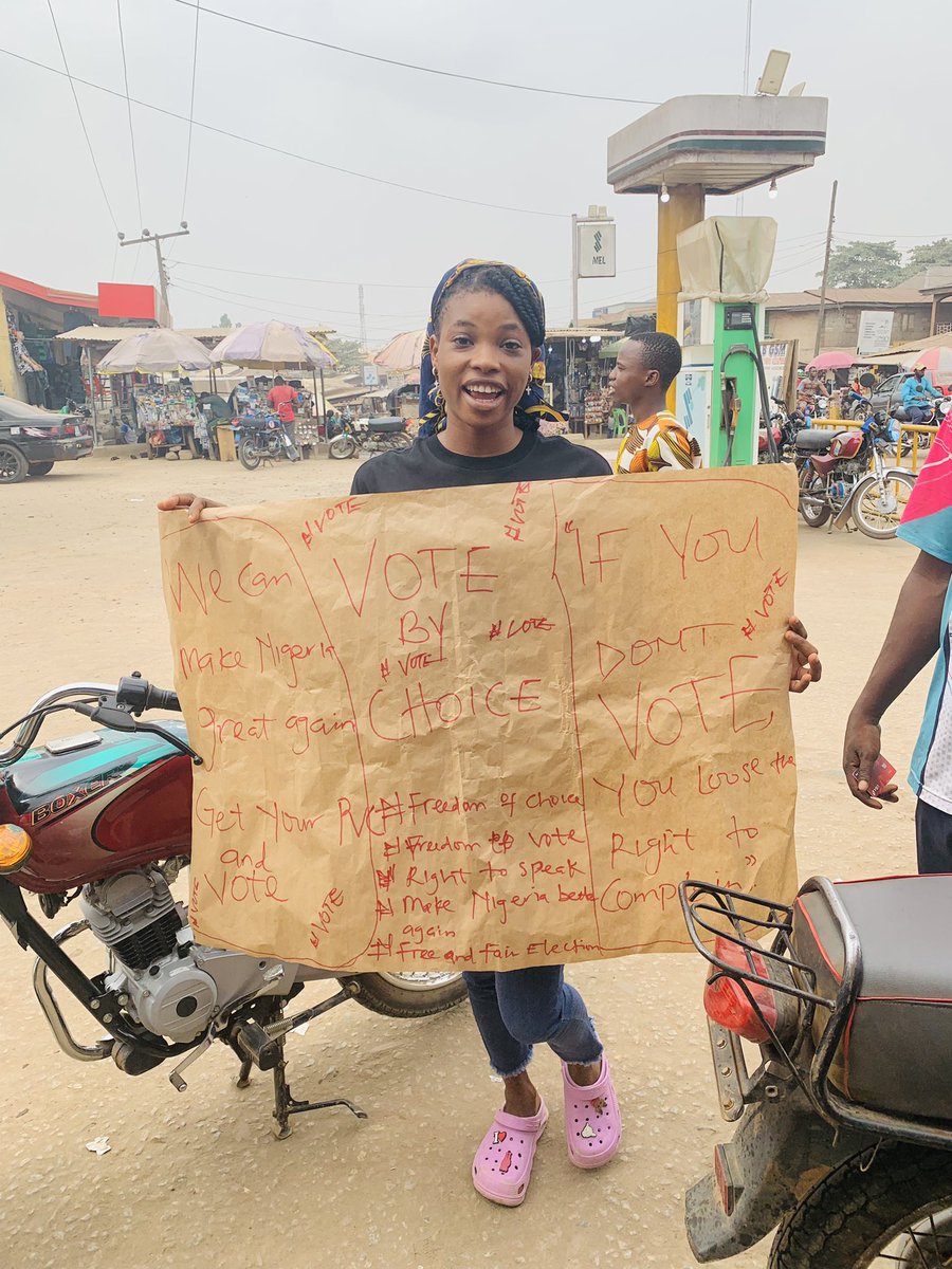 IremideModupe's tweet photo. As I cast my vote to the best candidate,I won’t stop to vote for a better Nigeria.

VOTE your CHOICE. 
#vote #Vote4Peace #righttovote #FreeAndFairElection https://t.co/j2TexE9mJN