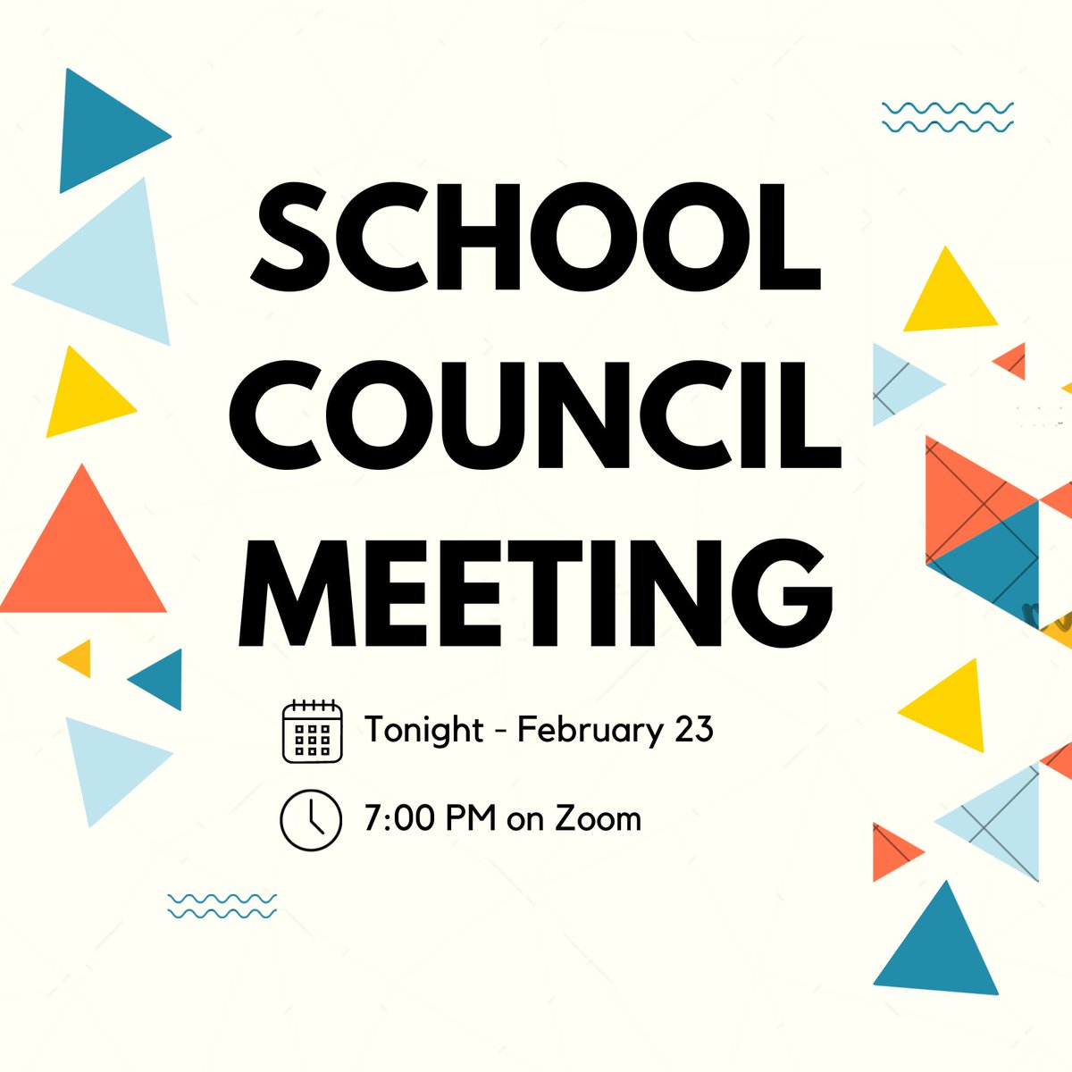 HillmountSC's tweet photo. Reminder: our school council meeting is tonight at 7pm. Join us on Zoom (link is in your email) https://t.co/lCaCIjIbfW