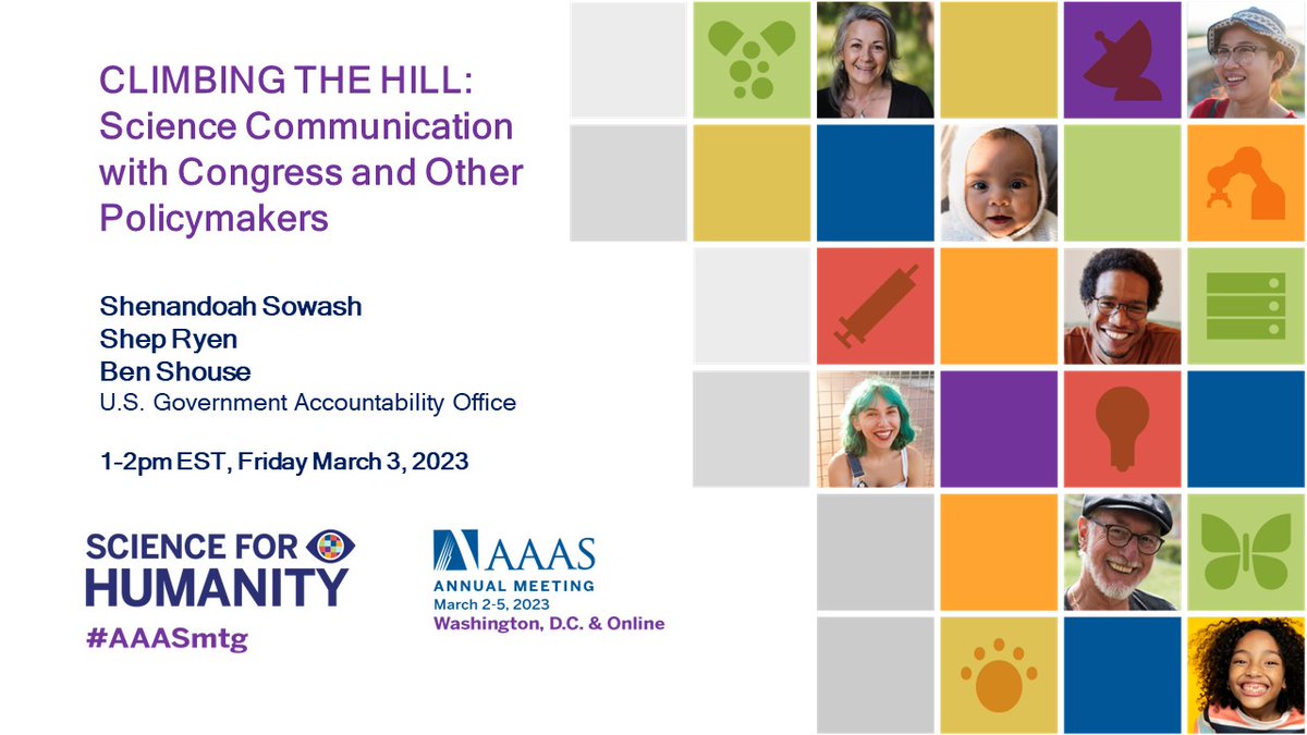 I’m very excited/terrified to be co-leading a workshop at the #AAASmtg on “Science Communication with Congress and Other Policymakers.” Come say hello 1pm on Fri. Mar. 3, Workshop Room 1. #scicomm aaas.confex.com/aaas/2023/meet…