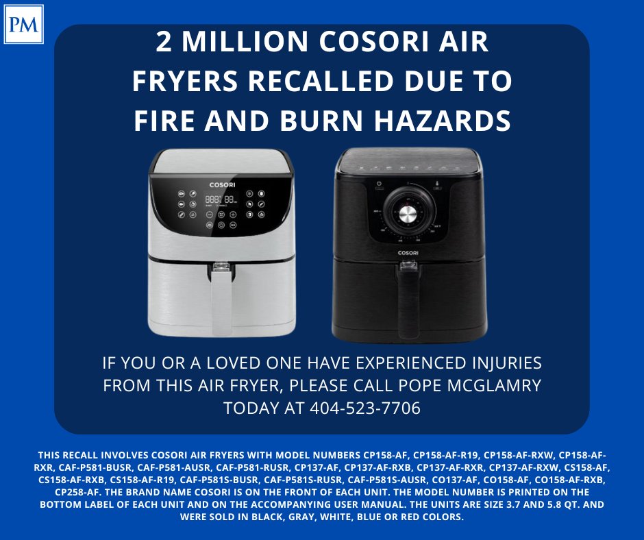 Air fryer recall: 2 million Cosori fryers recalled because of fire hazard