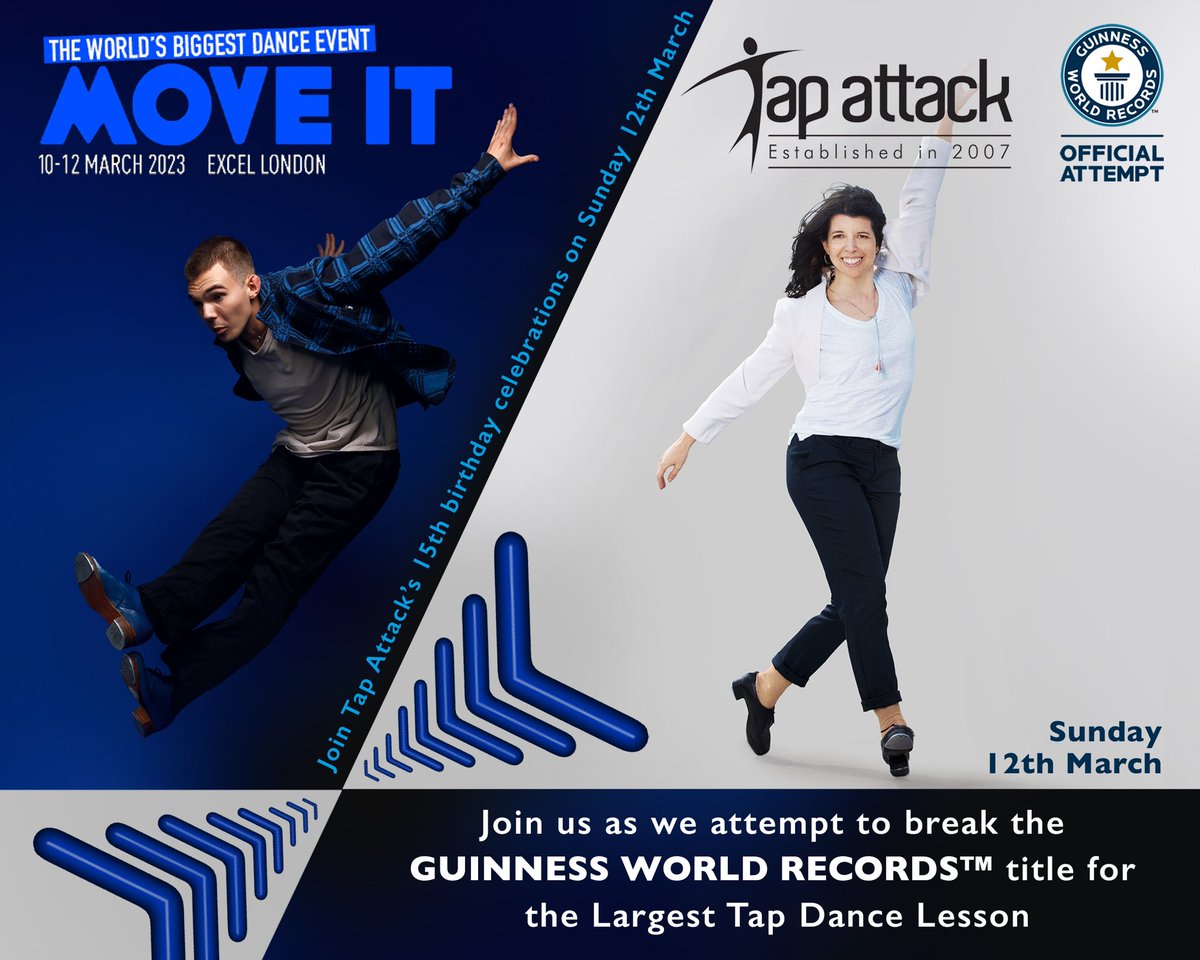 TapAttack's tweet image. Calling all tap dancers! Come and join us and attempt to break a Guinness World Record!