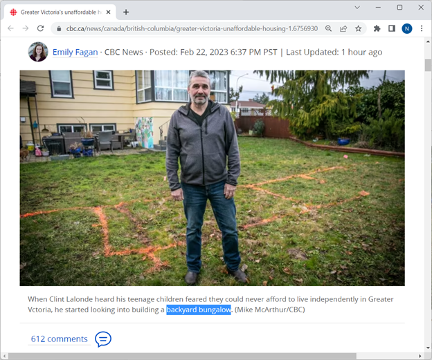 BackyardBungalo's tweet photo. Nice to see one of our clients on CBC News (Radio, Online Article, Google News Link) and how building Backyard Bungalow is one of the solutions for affordable housing. Since you're building on an existing property, you save the cost of having to buy land.
https://t.co/ejA6rZ1gK1 https://t.co/mSLokWqYVX