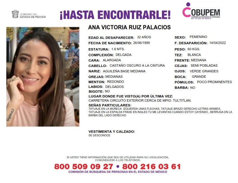 cbecoahuila's tweet photo. La Comisión de Búsqueda de Personas Desaparecidas solicita su valiosa colaboración para dar con el paradero de: 

*** ANA VICTORIA RUIZ PALACIOS ***

Cualquier información sobre su paradero comunícate vía #inbox o a los teléfonos que aparecen en la ficha. https://t.co/KISTzdrFhk
