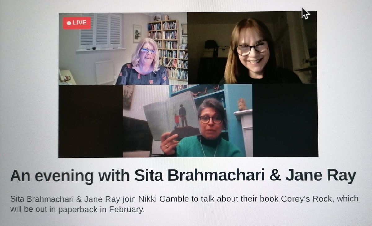 fortislibbie's tweet photo. A very special evening indeed with @janespictures and @SitaBrahmachari talking about #CoreysRock and the magical healing power of stories. Expertly hosted by @nikkigamble @OtterBarryBooks. I felt privileged to be there. https://t.co/4zWJmwYsZp