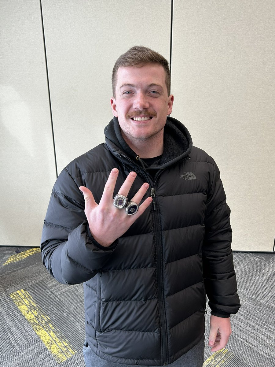IR_DanielS's tweet photo. .@FootballCarroll received its @FConference Championship rings today

@matthewburges4 was kind enough to show off both of his championship rings

#mtscores https://t.co/qbyysnthdD