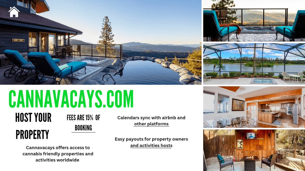 airbnb hosts book your vacancies by being 420 friendly on cannavacays.com 

#vacationrental #lodging #cabinrentals #placetostay #beachhouserentals #vacationhomerentals #beachrentals #holidayhomerentals #summerrentals #cabinstorent #hostrental #airbnbhost #airbnb
