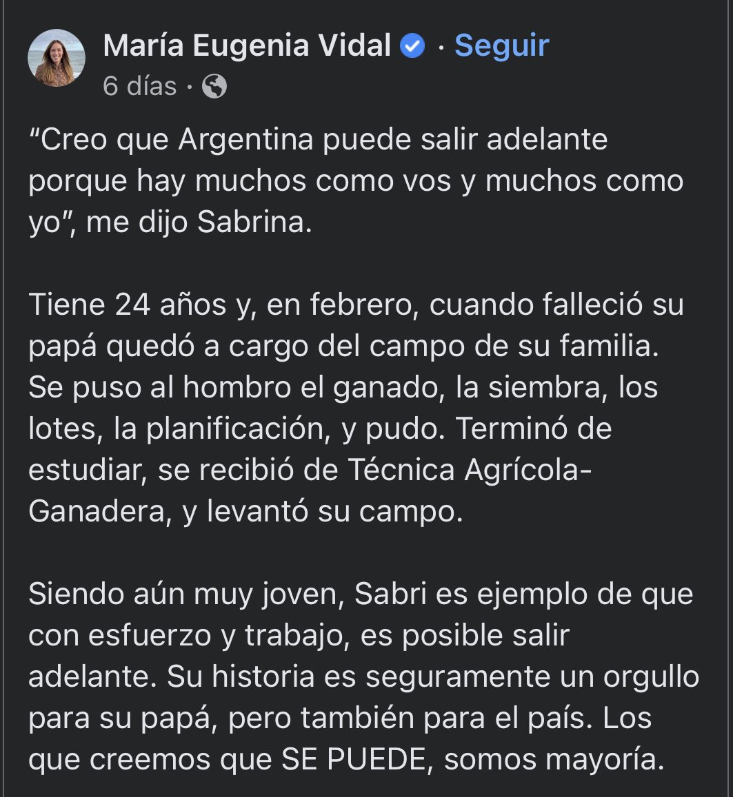 Es ejemplo de que con esfuerzo y habiendo h e r e d a d o un campo se puede salir adelante 💪🏼