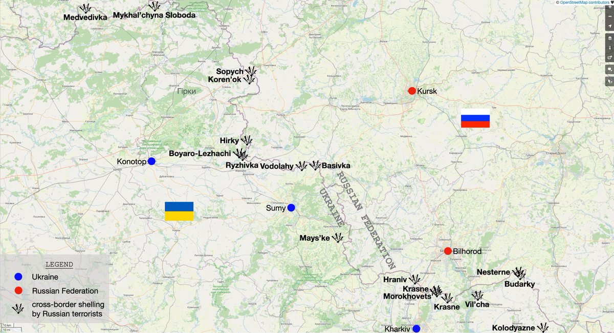 mhmck's tweet photo. Given implicit immunity by Western powers on the territory of the Russian Federation, Russian terrorists fired artillery across the border at peaceful Ukrainian settlements in Chernihiv, Sumy and Kharkiv regions.
1/3 https://t.co/Yex0aFxc0R