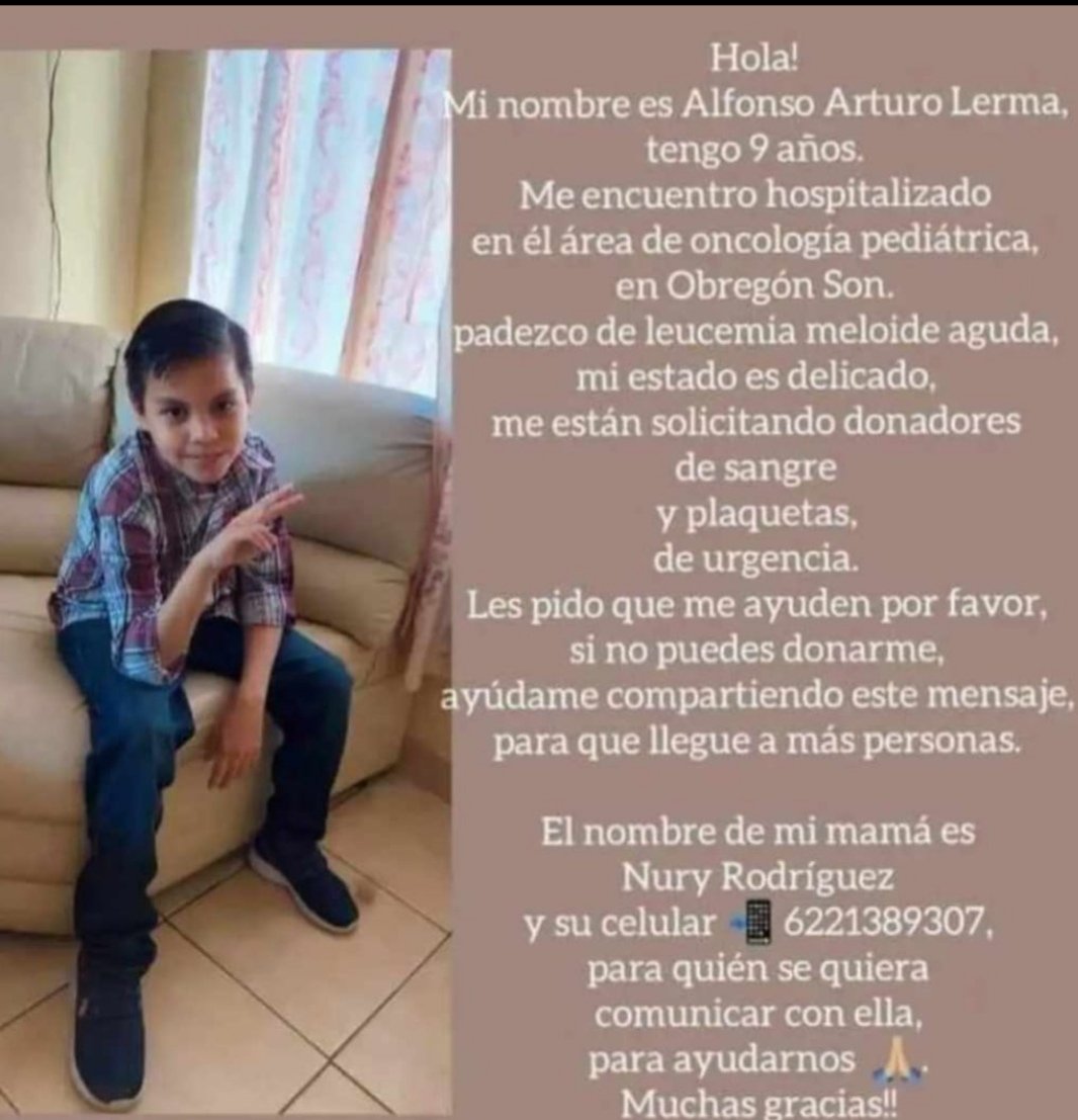 Estiempo de ayudar, Alonso necesita de nuestra #solidaridad cajemense