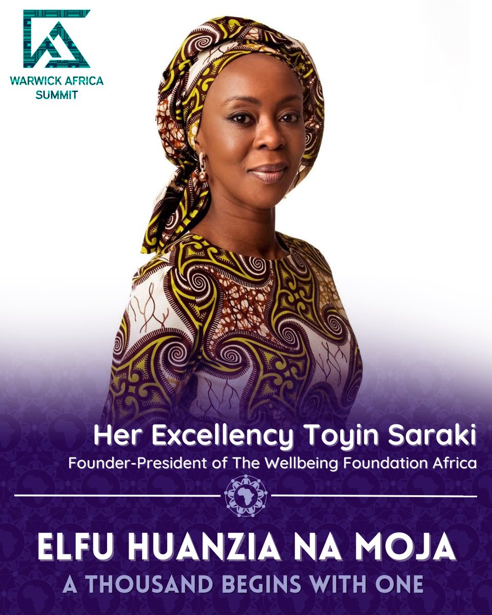 As one of our keynotes, we have Her Excellency Toyin Saraki 🇳🇬 As Founder-President of The Wellbeing Foundation Africa (WBFA), Her Excellency Mrs Toyin Ojora Saraki is a global advocate for women’s and children’s health and empowerment.