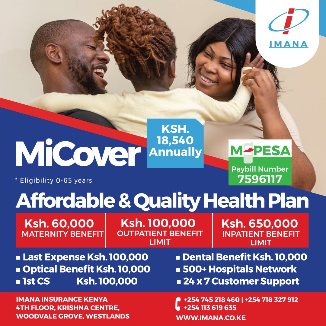 imana_insurance's tweet photo. Let our insurance experts in Kenya help you pick the right medical insurance plan. Get a free Individual, Family, SME or Corporate quotation. Call/WhatsApp: 0796209402||0745218460||0113619635||0718327912||0113806810 https://t.co/wPbP0XURkr #betakava #micover #imana https://t.co/YZwIqNNJ0C