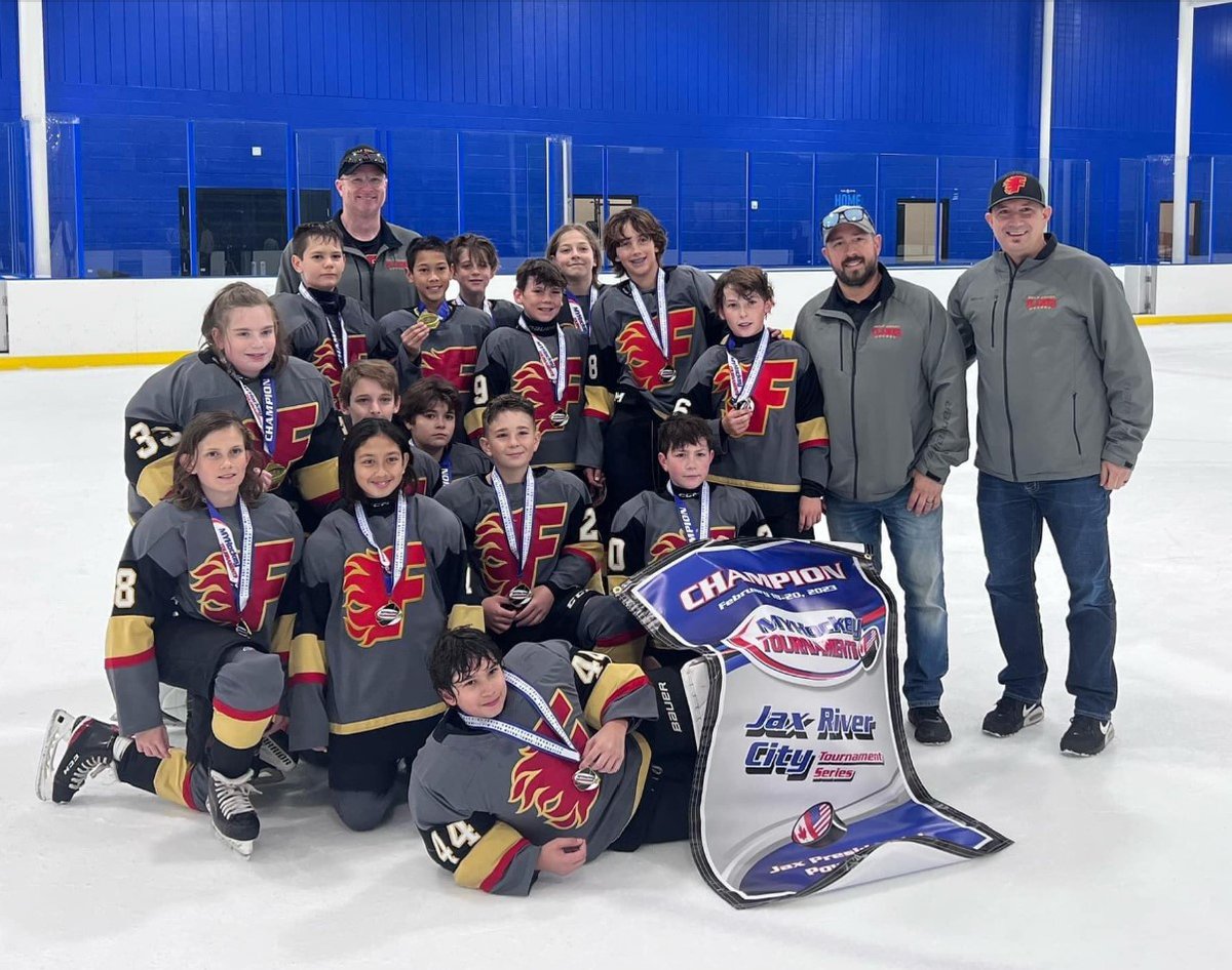 Congratulations! Gulf Coast Flames U12A White team are Champions of the Jax Presidential Power-Play this past weekend in Jacksonville, as part of the Jax River City Tournament Series run by MYHockey  <a href="/MYHockeyTourn/">MYHockey Tournaments</a>  #gulfcoastflames
