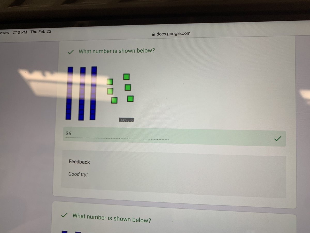 applesolutely_'s tweet photo. I created a #GoogleForm for place value that gave students #ImmediateFeedback. They enjoyed trying something new and seeing their results right away! @VaughnElemFISD #VaughnSpringTraining https://t.co/4JIvEB4DLV