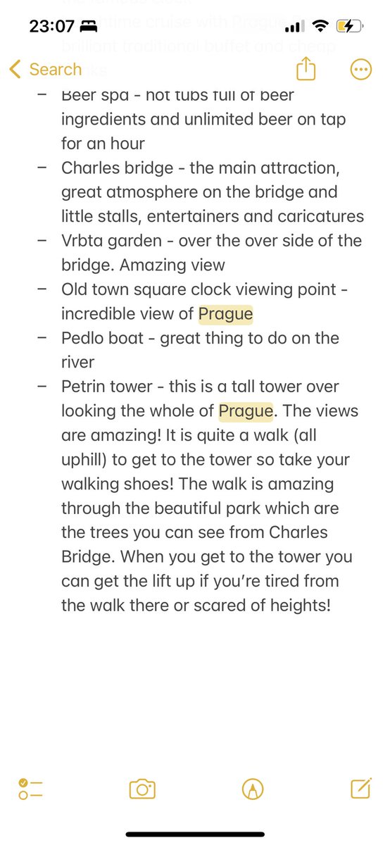 robynella's tweet photo. @GhouriNatasha Here is my list of recommendations from when I went to Prague! I send it to everyone I know who has been since we went. It’s so great there, one of our fave city breaks. Have the best time xxx https://t.co/WEzAGWKt29