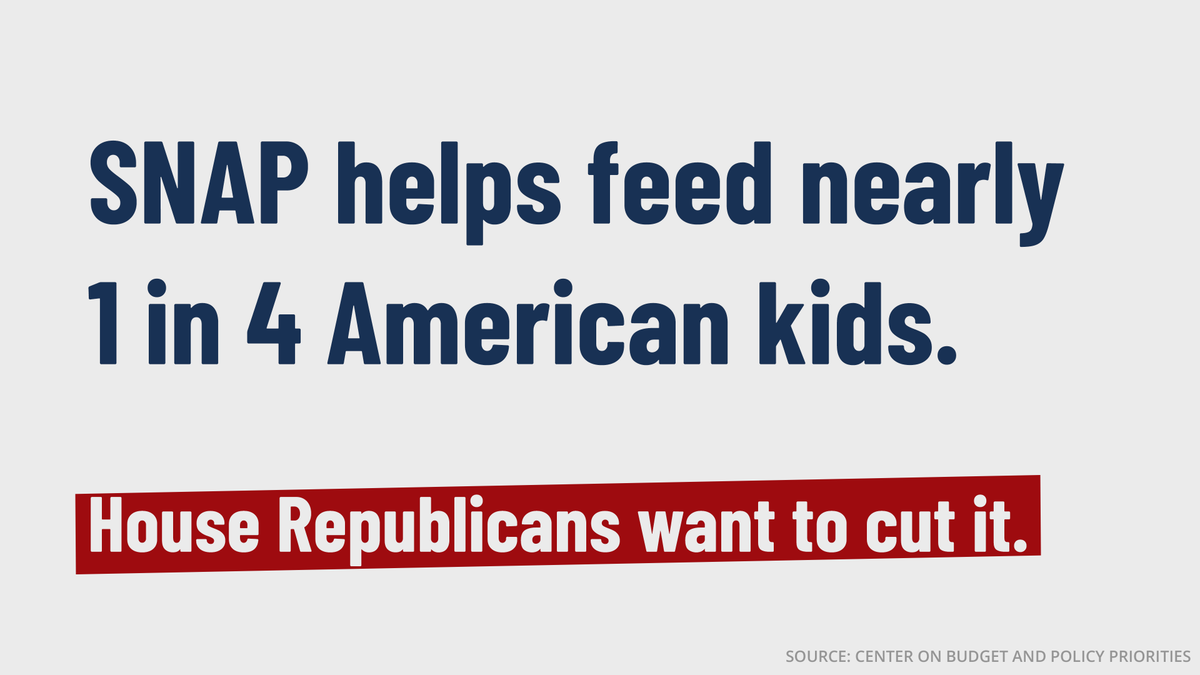 Congressional Republicans – the very same politicians who who passed billions and billions in tax cuts for the ultra-wealthy – now say we have to cut nutrition support for families in need. 

Attacking SNAP isn't a budget solution. It's just cruel. #DefendSNAP