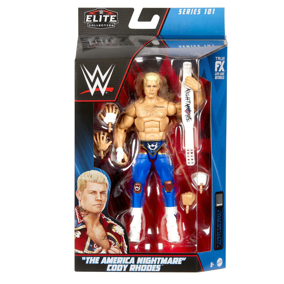 WFigRatings's tweet photo. ⭐️⭐️¾

Cody's mania return is unfortunately captured here with a rather soulless facial scan. We'd love a jacket to be included too so overall this falls flat on our elite series expectations. 

ps, first person to spot the mistake on the packaging gets 10 points ;)

#Elite101 https://t.co/mcx9ju9yV2