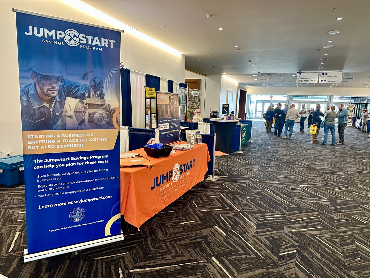WVJumpstart's tweet photo. We're delighted to be at the West Virginia Small Farm Conference! Stop by and learn how to easily set aside funds for tools, equipment, supplies, and other business costs while enjoying unique state tax advantages. #BuildingASkilledWorkforce #WVJumpstart #WVUSFC https://t.co/NRbexySZNu