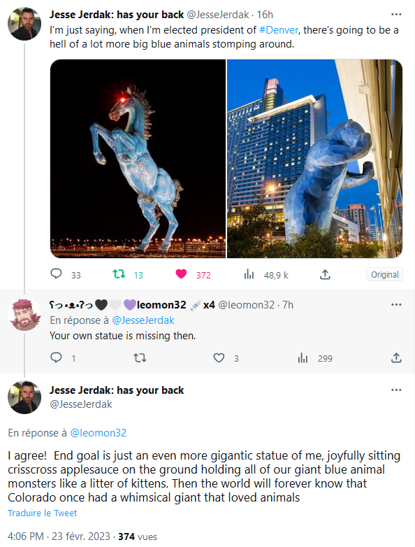 leomon32's tweet photo. Stop giving me ideas that I love, because I will try to do them ❤️ Featuring @JesseJerdak and Colorado statues (you can find them online) #monolithdad #buddy #bear #lorge #big #JesseJerdak #RPG #TTRPG #giant #Colorado #statues #horse #SteveCanyon #sunriseserenade #monument https://t.co/5dNoZYaV4Q