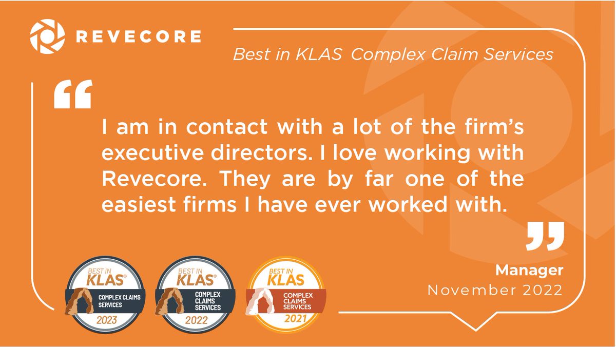 RevecoreRCM's tweet photo. We love working with our clients, too! Capturing their rightful revenue is at the core of everything we do. Our proprietary complex claims technology platform enables us to deliver in excess of $4B in claims resolution annually.

Ready to see more? 👉https://t.co/qpqJe67X2N https://t.co/On7WB9xZ64