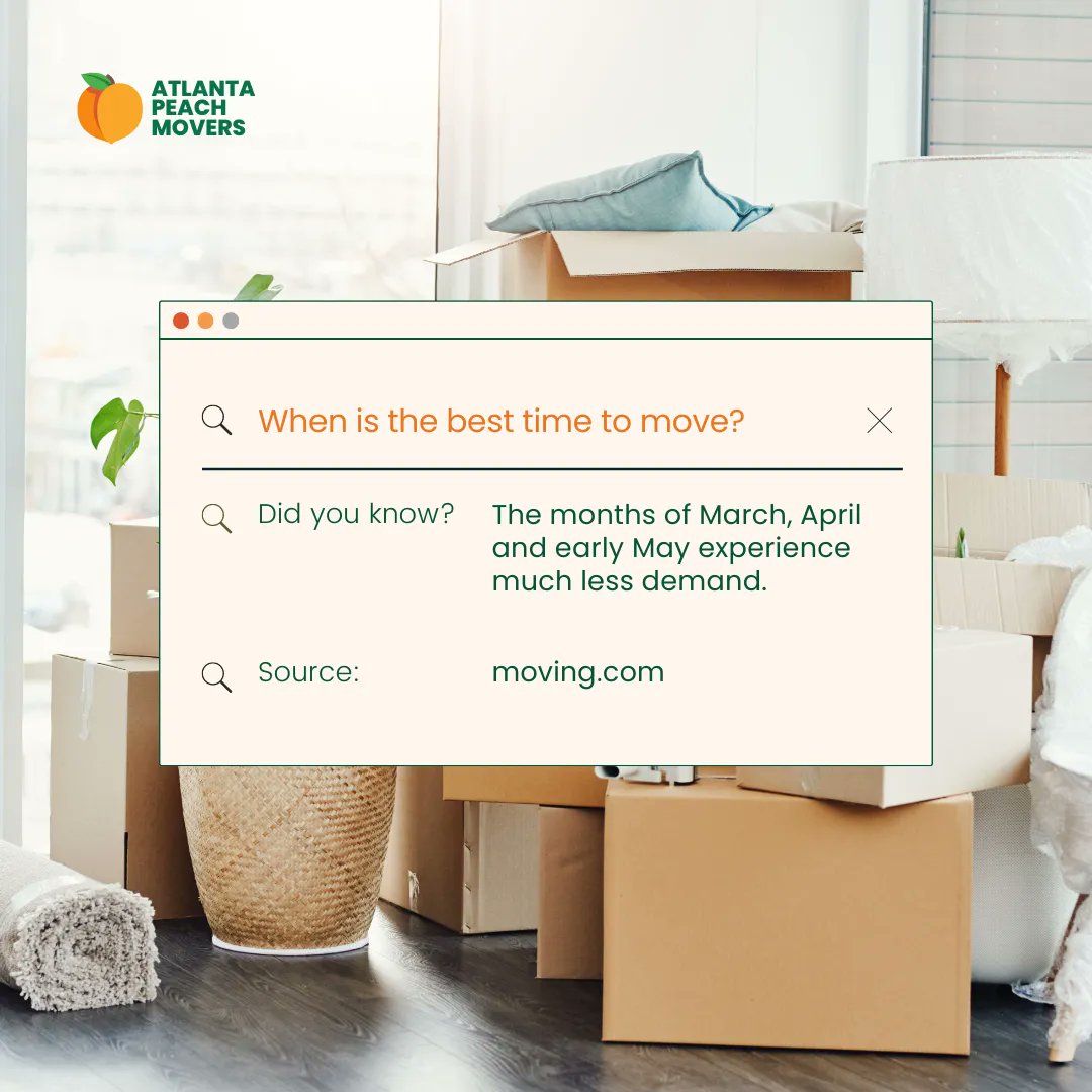 Looking to move in the next few months? Book with us and we'll ensure the process is smooth and efficient from start to finish! 💥 🍑 

#atlanta #movers #atlantapeachmovers #moving #movingday #professionalmovers #relocation #packing #movingtips #home #localmoving #home