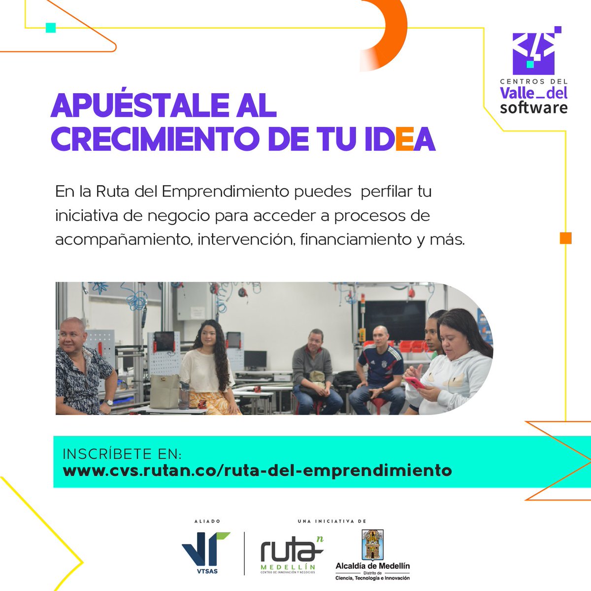 VTSAS's tweet photo. ¿Sabías qué la #RutadelEmprendimiento es un programa sin costo, donde recibes acompañamiento personalizado y beneficios de capital para hacer realidad tu idea de negocio?
Postúlate en https://t.co/wJOHuJl15A
@AlcaldiadeMed @Ruta_N https://t.co/Z6JIWXOgTw