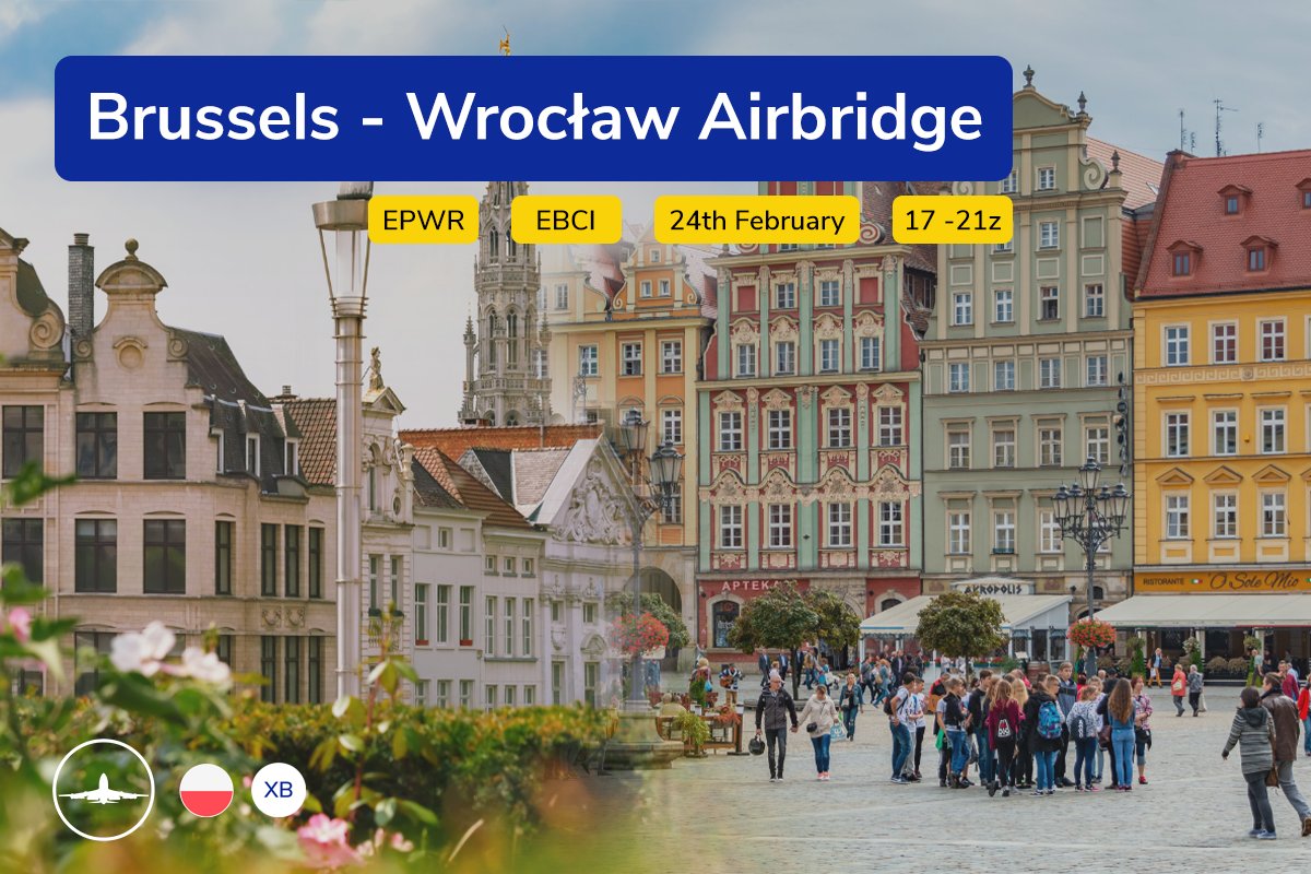 IVAO BeLux and Polish Divisions are pleased to invite you on the 24th of February 2023, from 17:00z to 21:00z, for a two-way airbridge between Charleroi (EBCI) and Wrocław (EPWR)!
We kindly ask you to read all information available on the website
-> xb.ivao.aero/event/139