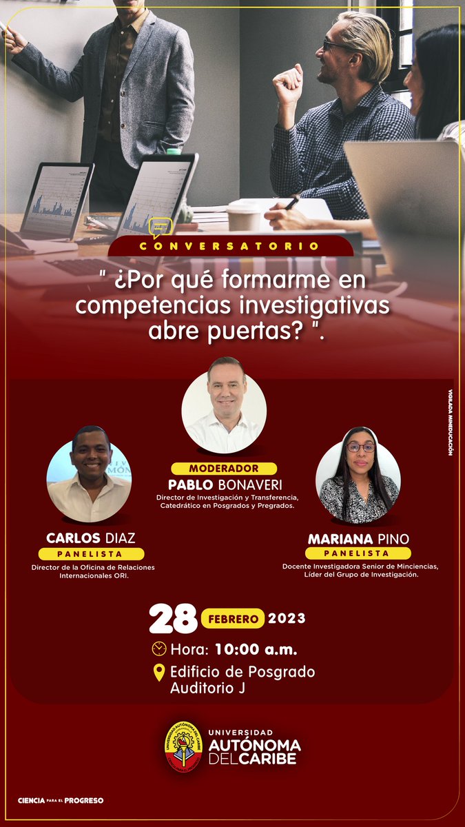 bonaveri_pablo's tweet photo. Queridos estudiantes cordialmente invitados a este conversatorio de @UAutonoma #CienciaParaElProgreso #FormacionParaLaInvestigacion #PISI https://t.co/9McdjMoEjz