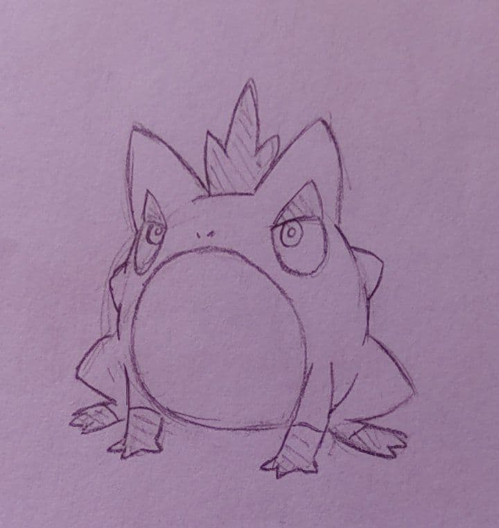 Gindi_91's tweet photo. (Not) scrapped designs because of Paldea: grass/fire spicy friends:
Tamatog, the prickly pokémon (grass)
Tamatoad, the spicy pokémon (grass/fire)
#fakemon #pokemon https://t.co/d1ju3egwlC