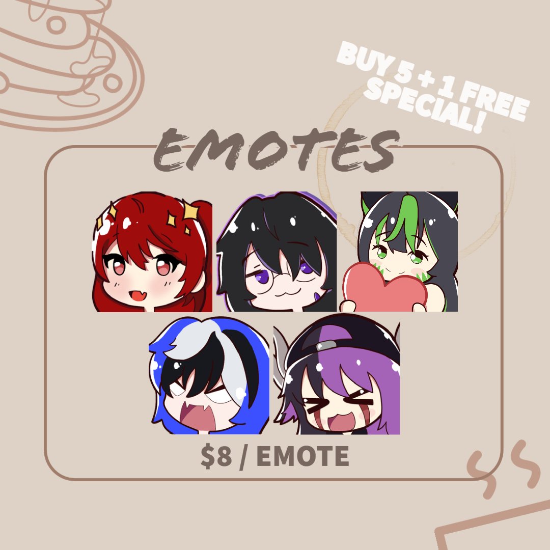 ChiChan090's tweet photo. ☕️ Emote commissions are open!! ☕️

Message if interested or wanting to know more information! 

#commissionsopen #commissions #commissionart https://t.co/IfrgDZT0KF