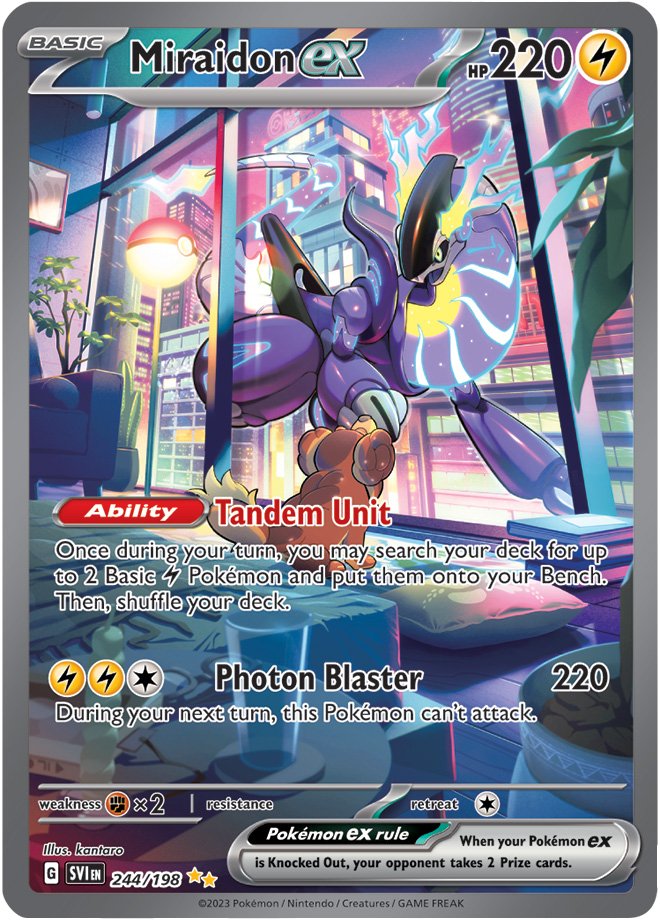 ポケモンカードゲーム Miridon ex SPECIAL ART RARE #102 Miraidon ex (Special Art Rare) officially revealed in English