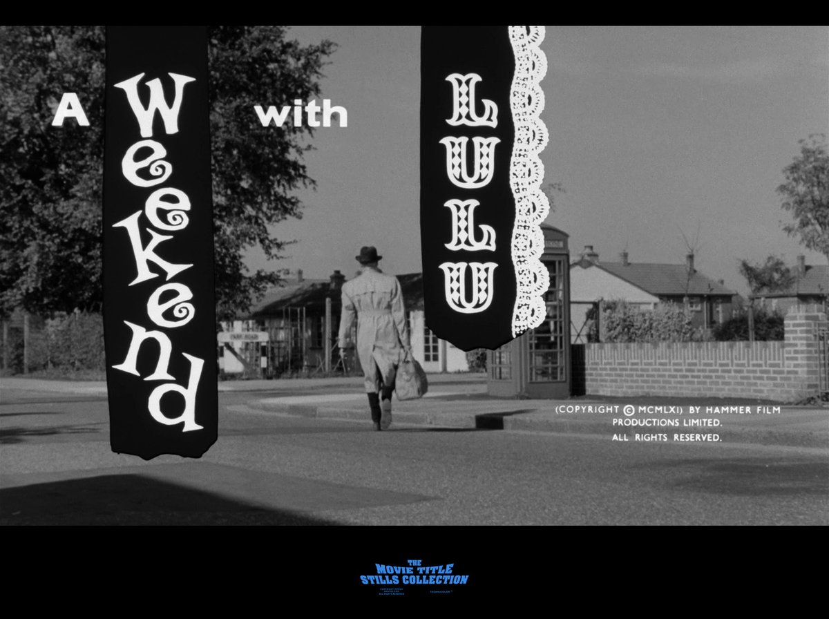 A WEEKEND WITH LULU (1961) title sequence
annyas.com/screenshots/up… #TitleSequence

Directed by: John Paddy Carstairs 
Starring: Leslie Phillips, Bob Monkhouse, Alfred Marks, Shirley Eaton, Irene Handl