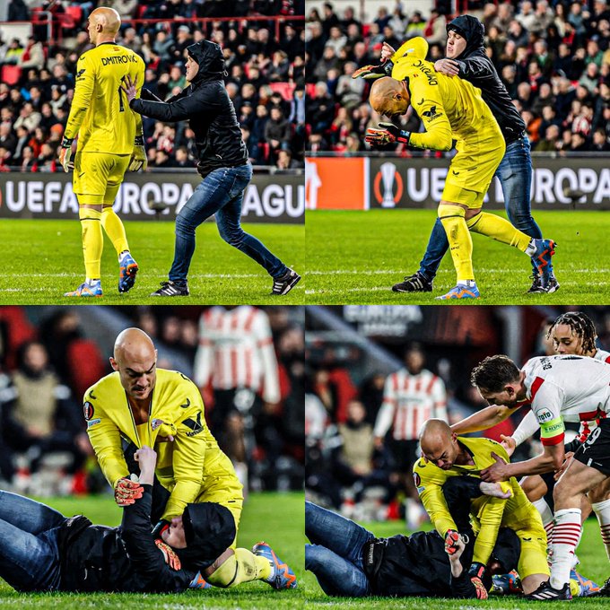 poki futebol Goleiro do Sevilla é agredido por torcedor durante partida da  Liga Europa