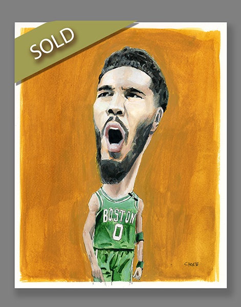 DaveChoate's tweet photo. SOLD.

Jayson Tatum, Boston Celtics original watercolor. Happy to see him land on a wall in Boston rather than sit in my storage unit in Shelton, CT. Take advantage of the 50% off sale at https://t.co/4NCASu7PzU while it lasts. https://t.co/F2i4daKsRP