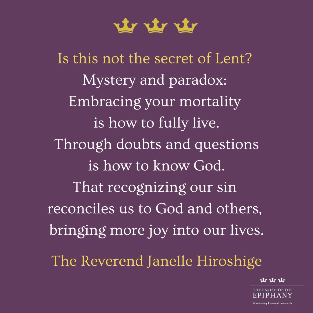 A quote from the Reverend Janelle Hiroshige's sermon for #AshWednesday. #Lent2023