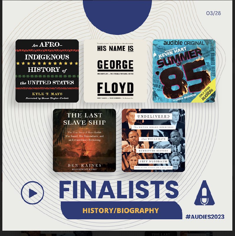 proud to announce that #Summer’85 has been nominated for an #Audies2023 in History/Biography. Thanks to ⁦@KevinHart4real⁩ ⁦@cthagod⁩ @Audible and the team at #SBH for making it happen!!