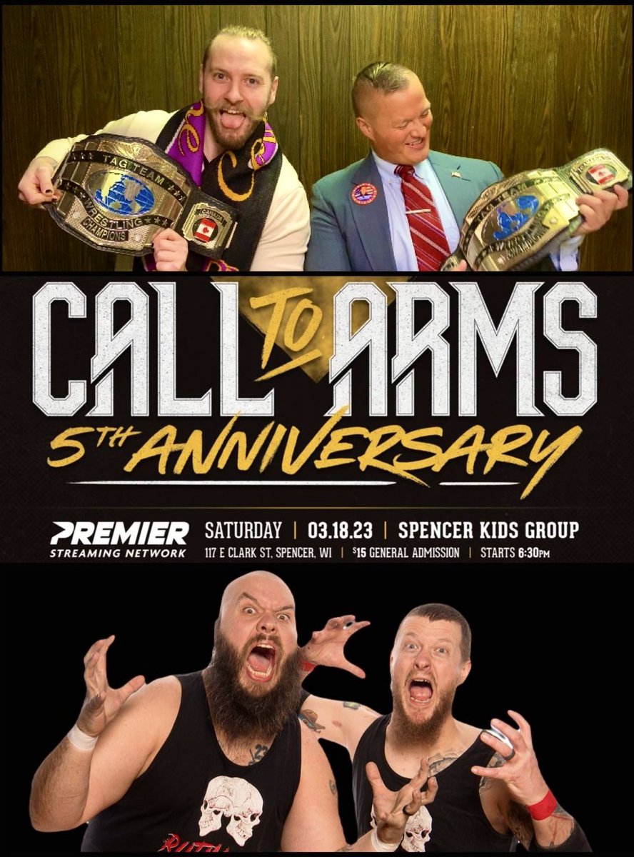 KodaJacobs_'s tweet photo. ‼️MATCH ANNOUNCEMENT‼️
It would seem we have some infiltrators in our midst,
as the former #WPWlive Tag Team Champions #RuthlessRage want to dance with The #AbsolutePowerTrip! 🏆👍🪧🧣☕️ 🏆
#FrontlinePro presents #CallToArms
🗓️ MARCH 18 | 📍Spencer, WI https://t.co/OXg2HqWNvK
