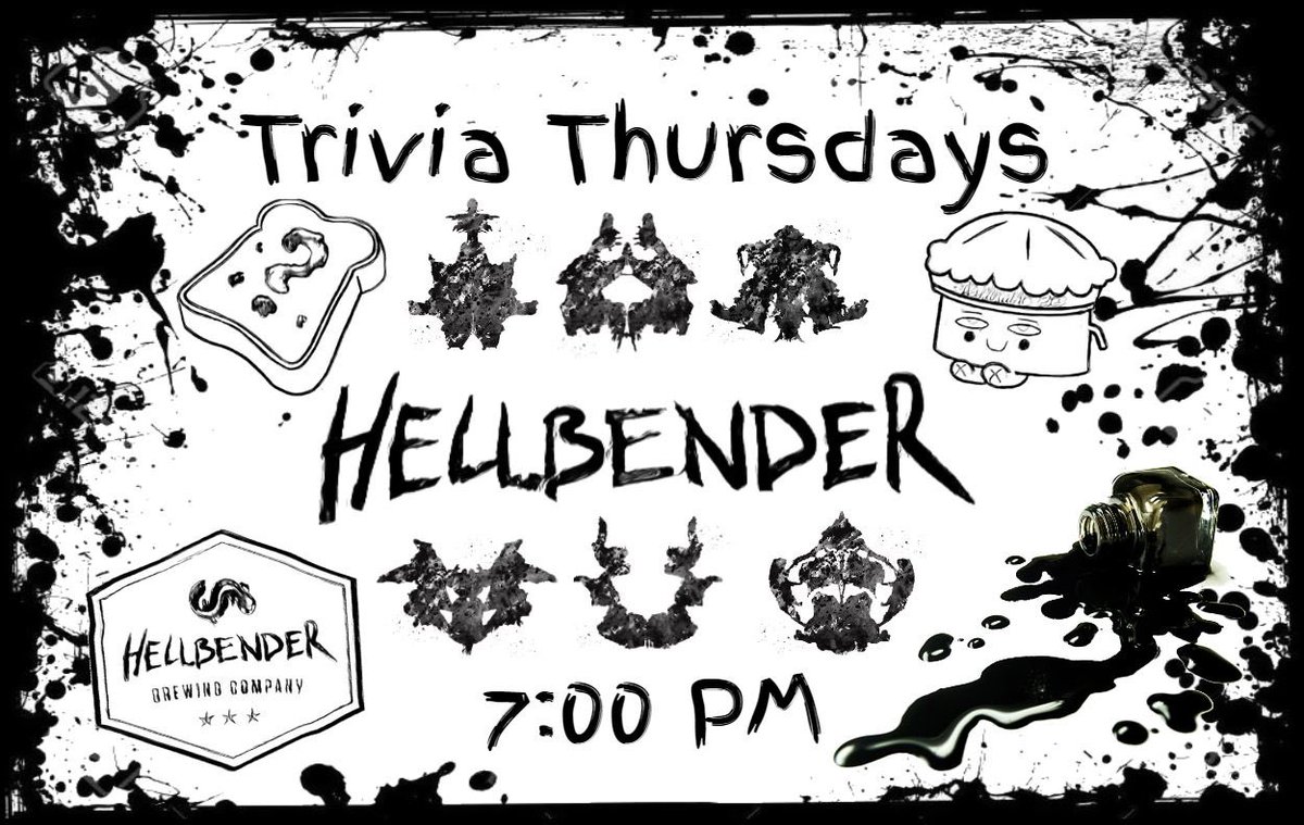 Its THURSDAY! Time for another fun night of TRIVIA <a href="/HellbenderBeer/">Hellbender BrewingCo</a> !