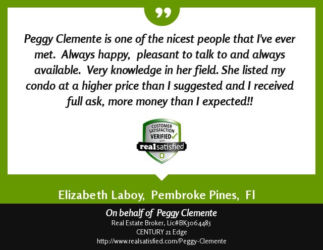 PeggyClemente's tweet photo. I’m truly honored to have helped this client.  https://t.co/dXJ21JqShp via @realsatisfied https://t.co/ysf4zYbb9S