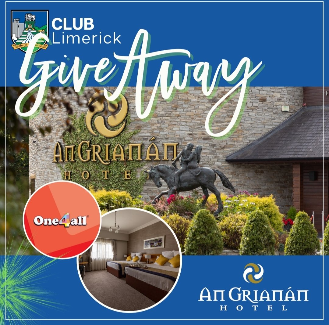 Exclusive 🌟 Star Prize for March
🛑JOIN The CLUB Limerick Draw today 🛑WIN a 2 Night Stay at An Grianan Hotel 🏨 Co Donegal PLUS A €250 One4All Gift Card
Visit clublimerick.ie/draw