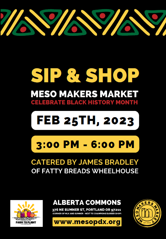 prosperportland's tweet image. Celebrate Black History Makers at the @MESOPDX Makers Market this weekend! Shop this Friday-Saturday from 11 am - 6 pm and support Black-owned businesses and entrepreneurs: mesopdx.org/events #ProsperPortland #ShopSmallPDX #ShopLocalPDX #Portland #PDXEvents