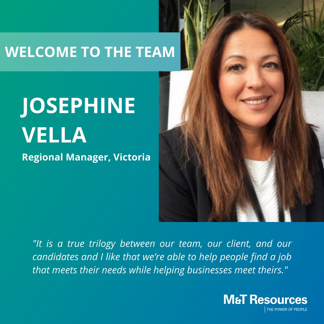 As our client base and candidate network continues to grow, our team is growing with it to raise the bar for recruitment and staffing solutions and help people achieve greater success. Say “hello” to our new Regional Manager in Victoria, Josephine Vella! lnkd.in/g_6gv6mQ