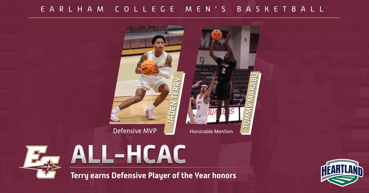 EarlhamQuakers's tweet photo. MBB: Jaden Terry named HCAC Defensive Player of the Year, two Quakers earn all conference recognition.

RELEASE: https://t.co/oO8WCsuGKe

#FFIL https://t.co/Yi4SpgSgqK